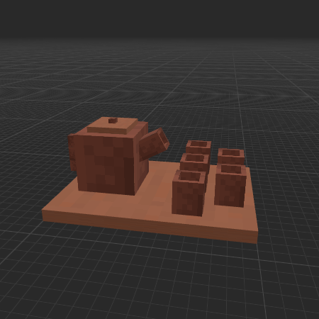 Tea pot and cups on a tray