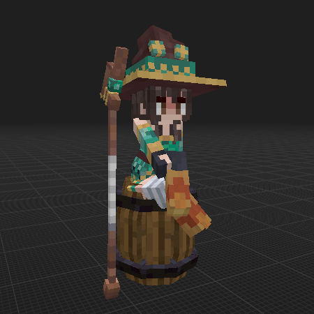 cute anime girl on a barrel