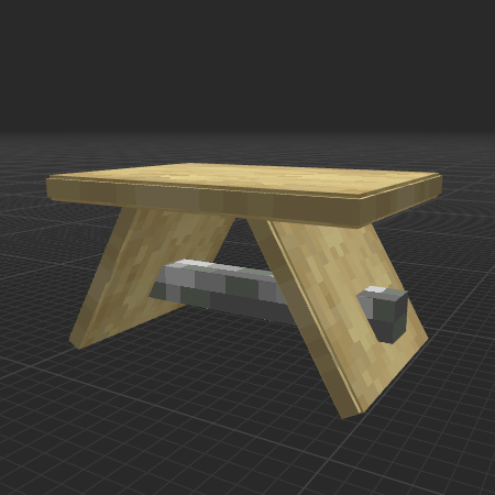 Modern Birch Wood Bench & Iron Bars