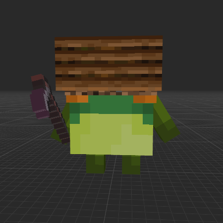 frog with dirt on his head