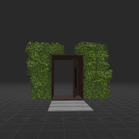 a gate with a green fence