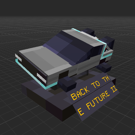 Tabletop model flying Delorean (Back to the future II)