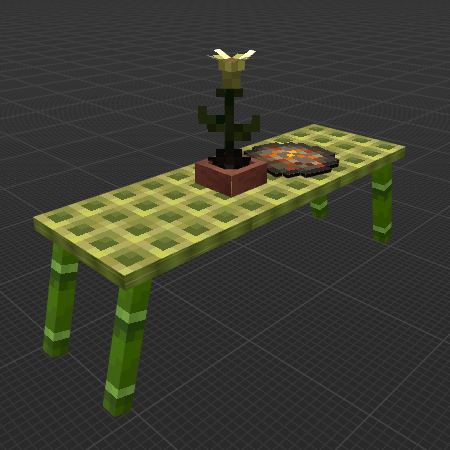 Bamboo Diner Table & Potted Propagule