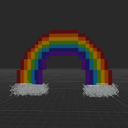 Rainbow with clouds