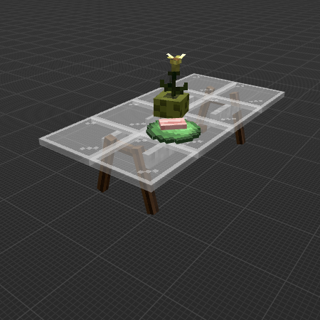 Big Diner Table & White Glass