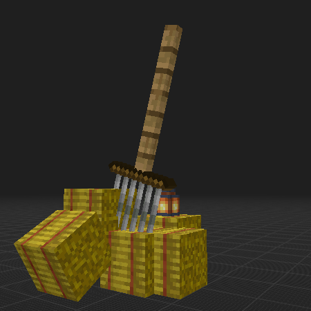 hay with a pitchfork