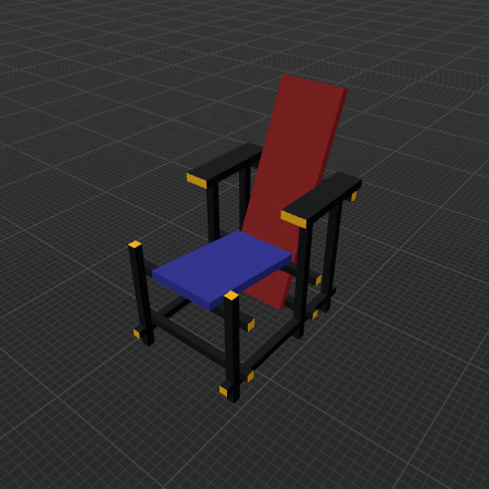 Gerrit Rietvelds red and blue armchair