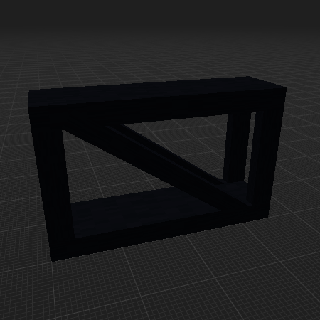 Black diagonally braced cross beam (1x2x3.5 block)