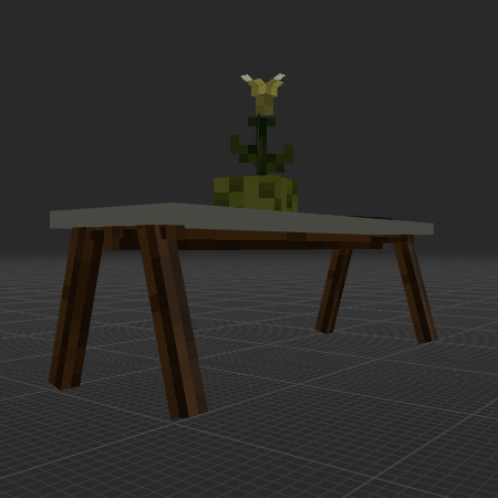 Concrete Diner Table & Dark Oak Wood