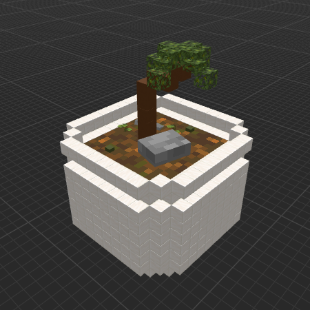 Blocky Like Quartz Vase With A Mini Acacia Inside