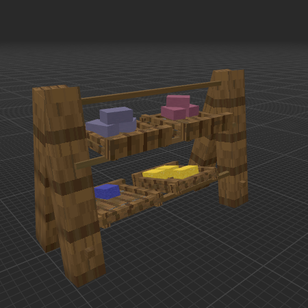 Wooden shelf for soaps shop