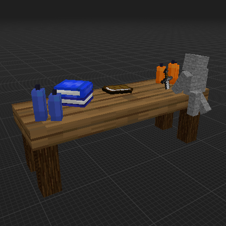 Table with a statue
